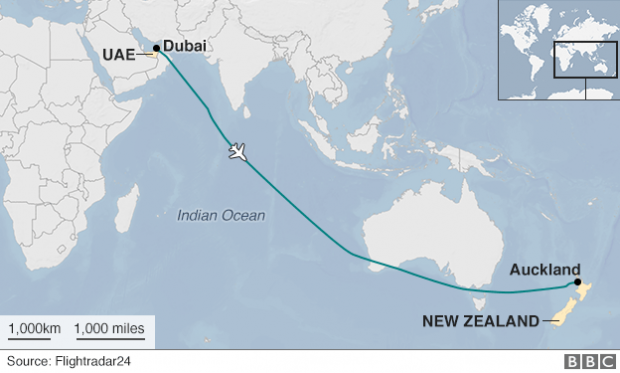 Emirates plane makes world's longest flight from Dubai to Auckland - Libyan Express - Libya News
