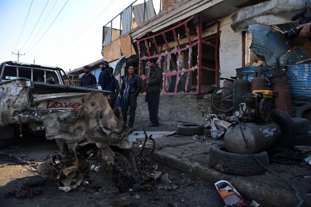 Four civilians were wounded in the early morning attack in Kabul. Credit: SHAH MARAI / AFP 