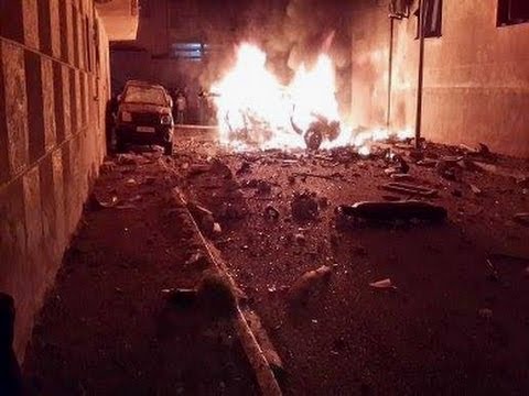 photo for the Circulated photo for the explosion outside the Municipal Guard building in Dernah