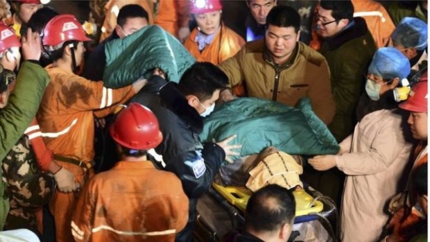 A number of miners have so far been rescued (pictured), with one body recovered