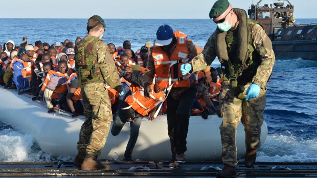 British Ministry of Defence (MOD) on 13 May 2015 of Royal Marines conducted a rescue of several hundred migrants who were observed travelling in the Mediterranean.