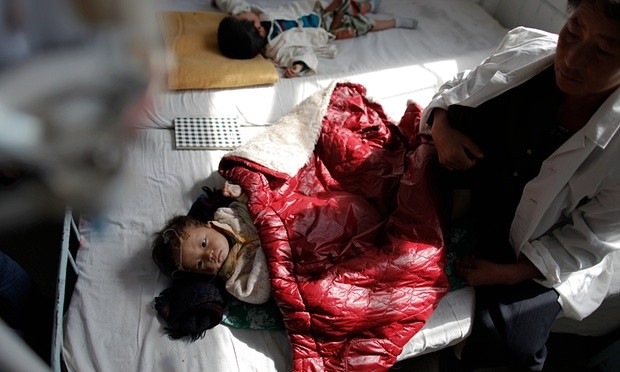 North Korean children suffering from malnutrition rest in a hospital in Haeju in October 2011. More recent photography is difficult to obtain from the hermit state. Photograph: Damir Sagolj/Reuters