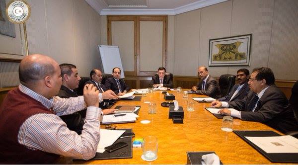 The presidential council in their first session after the signing of the UN-brokered political agreement in Skhirat last month.