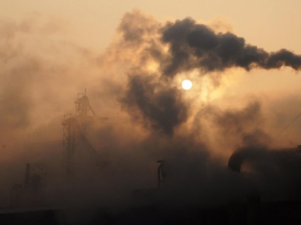 A cement factory releasing heavy smoke in Binzhou, in eastern China's Shandong province Getty