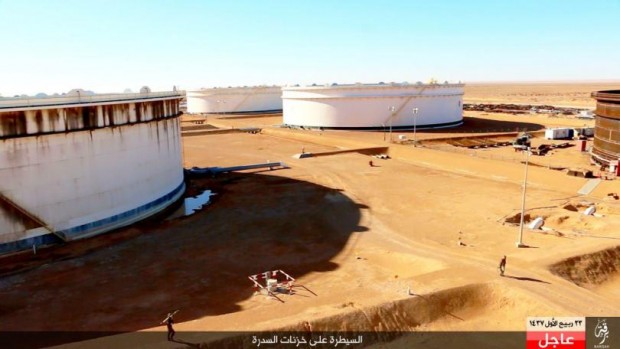 An ISIS propaganda photo of the es-Sidra oil facility in the Libyan province of Sirte. PHOTO: ISLAMIC STATE GROUP MEDIA CENTER