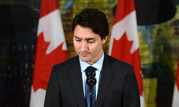 Canadian Prime Minister Justin Trudeau has condemned the pepper spraying of a group of Syrian refugees: ‘This isn’t who we are – and doesn’t reflect the warm welcome Canadians have offered.’ Photograph: Sean Kilpatrick/AP