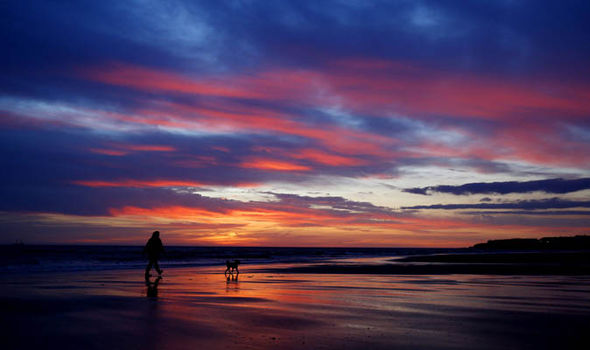 Red sky in morning- Britain is braced for a deluge later today