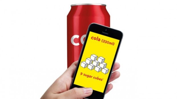 The app scans barcodes of thousands of food and drink products to reveal total sugar content