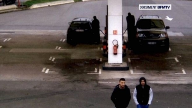 Three men were filmed at a French petrol station a day after the attacks