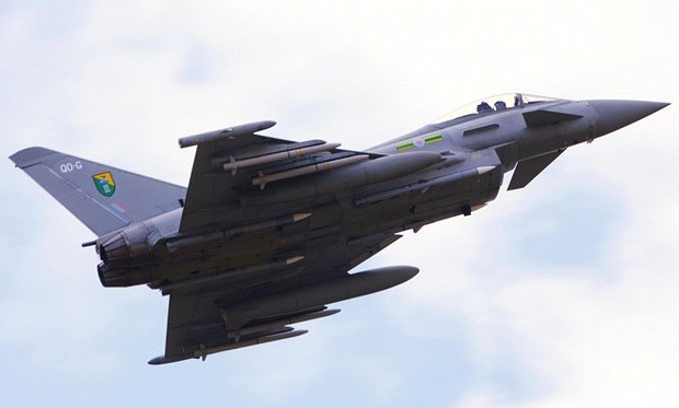  An RAF Typhoon jet takes off to patrol the no-fly zone over Libya in 2011. Missions are taking place in preparation for assisting a new government of national unity. Photograph: Chris Ison/PA 