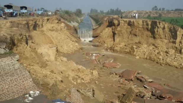 The Munak canal which was damaged by Jat protesters