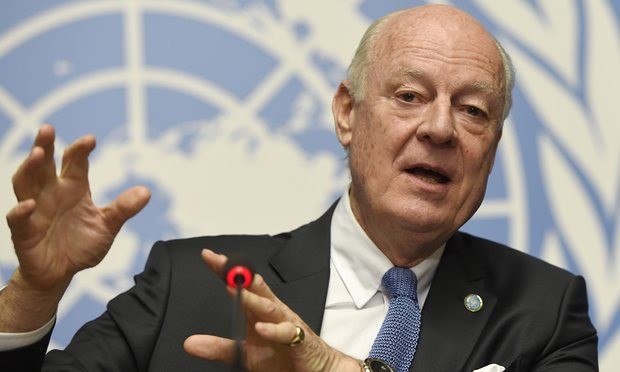  The UN’s special envoy to Syria, Staffan de Mistura. The 18-day ceasefire is fragile but holding, he says. Photograph: AFP/Getty 