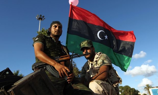  Libyan troops loyal to General Khalifa Haftar. Egypt has pressed the west to lift arms embargoes so he can fight Isis more successfully. Photograph: Abdullah Doma/AFP/Getty Images 