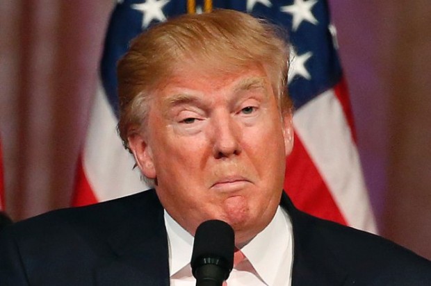 Donald Trump addresses the media at a press conference following victory in the Florida State primary Tuesday night. Photo: AFP/Getty Images