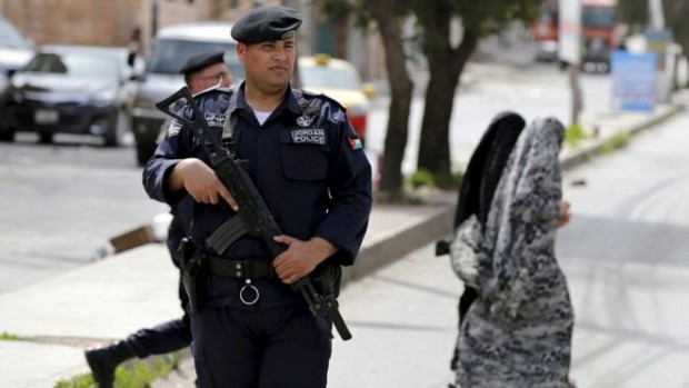  Security personnel were deployed on the streets of Irbid following the overnight raid 