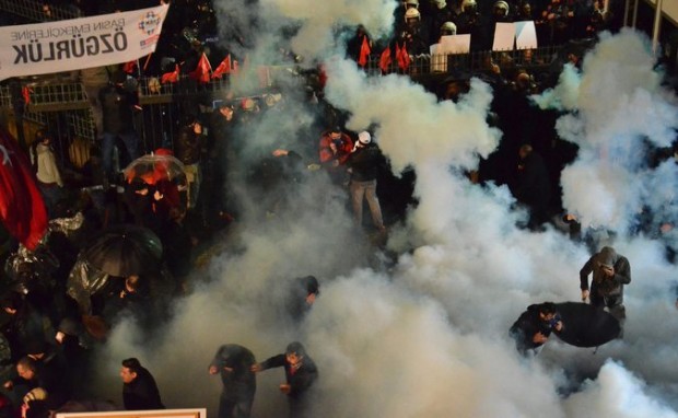  The police dispersed opponents of President Recep Tayyip Erdogan on Friday during a raid on the Zaman newspaper in Istanbul. Credit Selman Gunes / Zaman Daily News / Handout/European Pressphoto Agency 