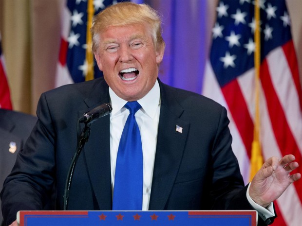 Donald Trump speaks to supporters in Palm Beach, Florida, during Super Tuesday AP