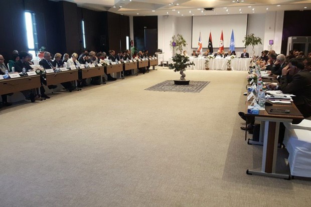 Participants at the launch in Tunis of the Stabilization Facility, an initiative of the Libyan Government of National Accord (GNA), supported by UNDP and the international community. Photo: UNSMIL