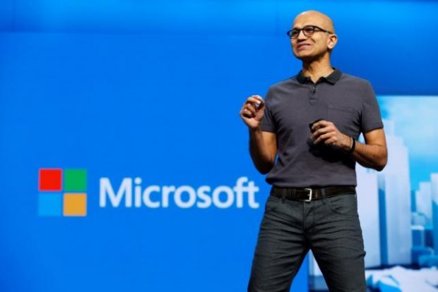 Microsoft CEO Satya Nadella delivers the keynote address during the Microsoft Build 2016 Developer Conference in San Francisco, California in this March 30, 2016, file photo. REUTERS/Beck Diefenbach/Files