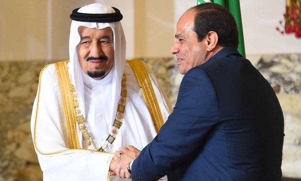 King Salman and Abdel Fatah al-Sisi in Cairo. Photograph: AFP/Getty Images