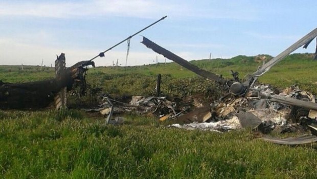 Nagorno-Karabakh's military had images on its website reportedly showing a downed Azerbaijani helicopter