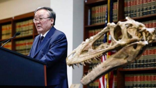 Mongolian ambassador to the US Altangerel Bulgaa welcomed the return of the fossils