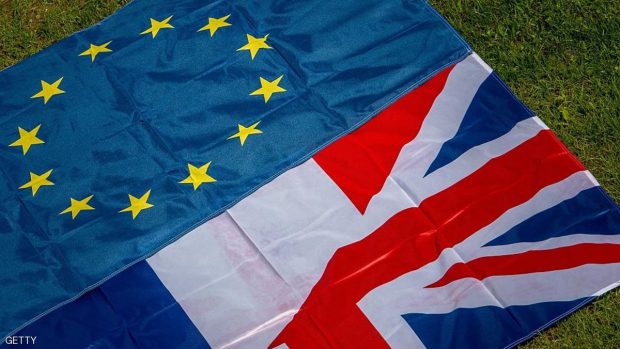 A photo taken on June 24, 2016 shows an amalgamation of the European Union, French and United Kingdom flag flying from a flagpole on the top of the castle of Hardelot, the cultural center of the Entente Cordiale (the colonial-era promise of cross-channel friendship between Britain and France).  Britain has voted to break out of the European Union, striking a thunderous blow against the bloc and spreading panic through world markets on June 24, 2016 as sterling collapsed to a 31-year low. / AFP / PHILIPPE HUGUEN        (Photo credit should read PHILIPPE HUGUEN/AFP/Getty Images)