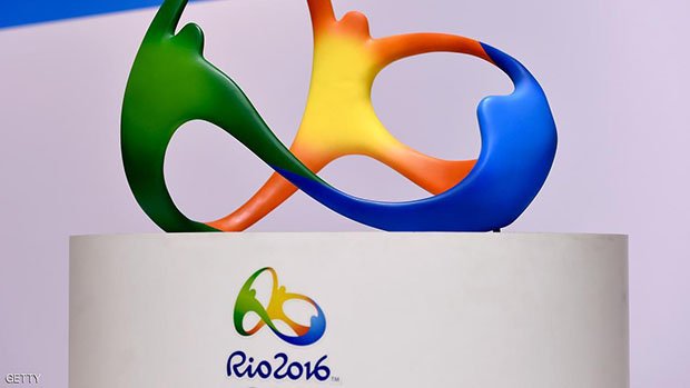 The official logo for the Rio 2016 Olympics games.  (Photo by Buda Mendes/Getty Images)