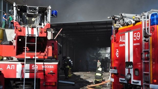 A fire in a warehouse at a Moscow printing works killed at least 16 people on Saturday morning.