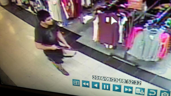 Surveillance video shows the gunman during his shooting rampage at the Cascade Mall in Burlington, Wash. Washington State Patrol / AP