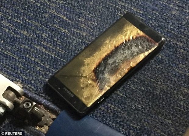 Last week a replacement Samsung device overheated on flight in a US. Carpet in an area of the plane where the phone was dropped was burned by the overheating device, but it was the only damage to the aircraft, authorities said