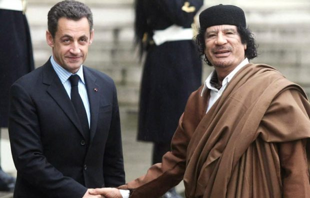 Sarkozy and Gaddafi pictured in Paris in 2007